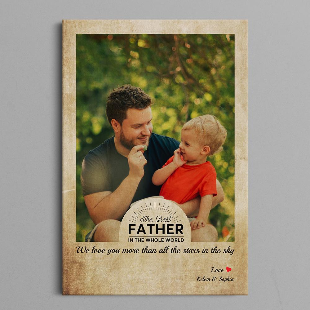 PresentsPrints, Custom Photo Canvas With Quote Retro Vintage Background - Father Day Gift