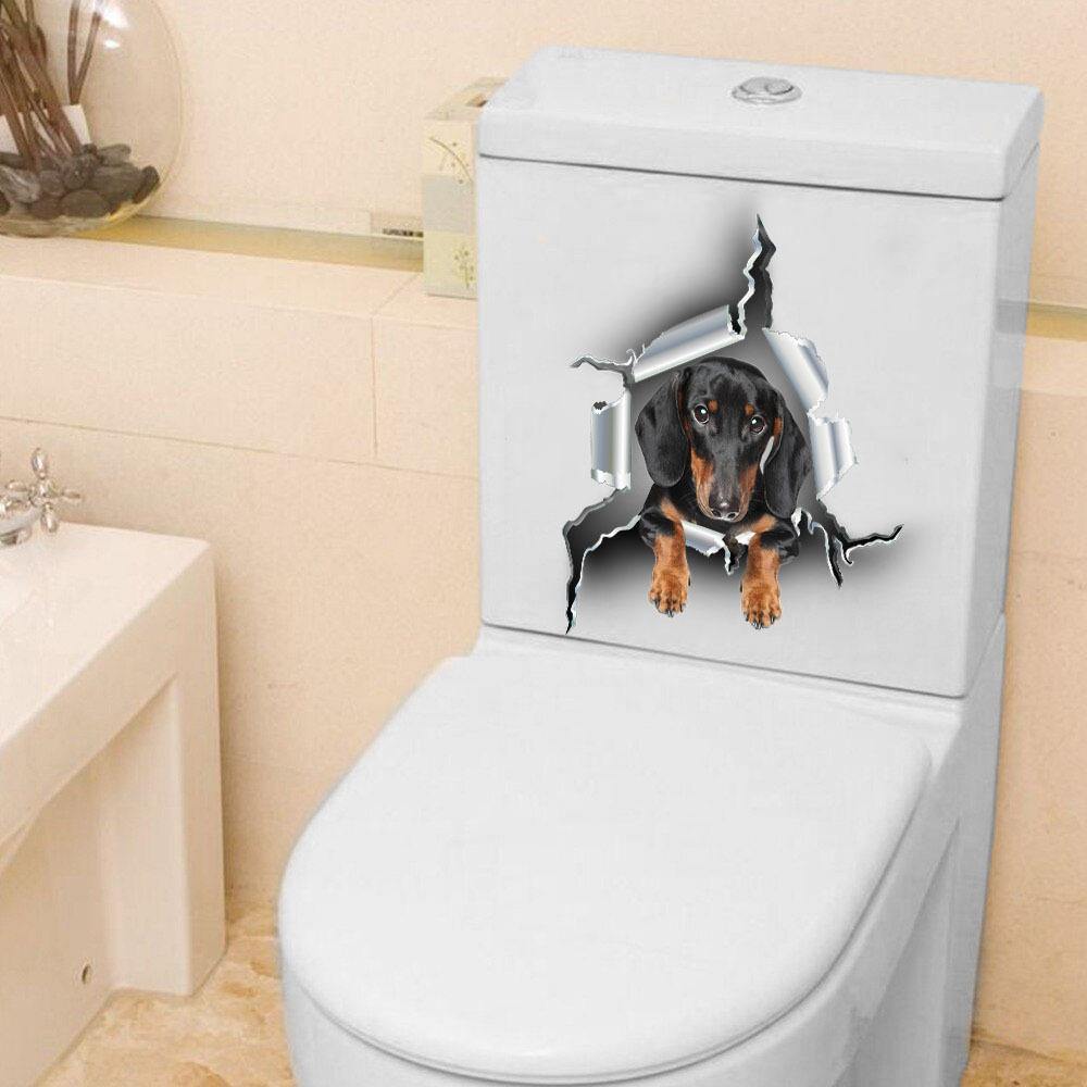 Funny Dachshund Toilet Sticker Car Window Funny Memes Sticker Paper First Mothers Day Gift