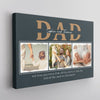 PresentsPrints, Dad, Custom Photo, 3 Pictures , Personalized Name And Text Canvas Wall Art