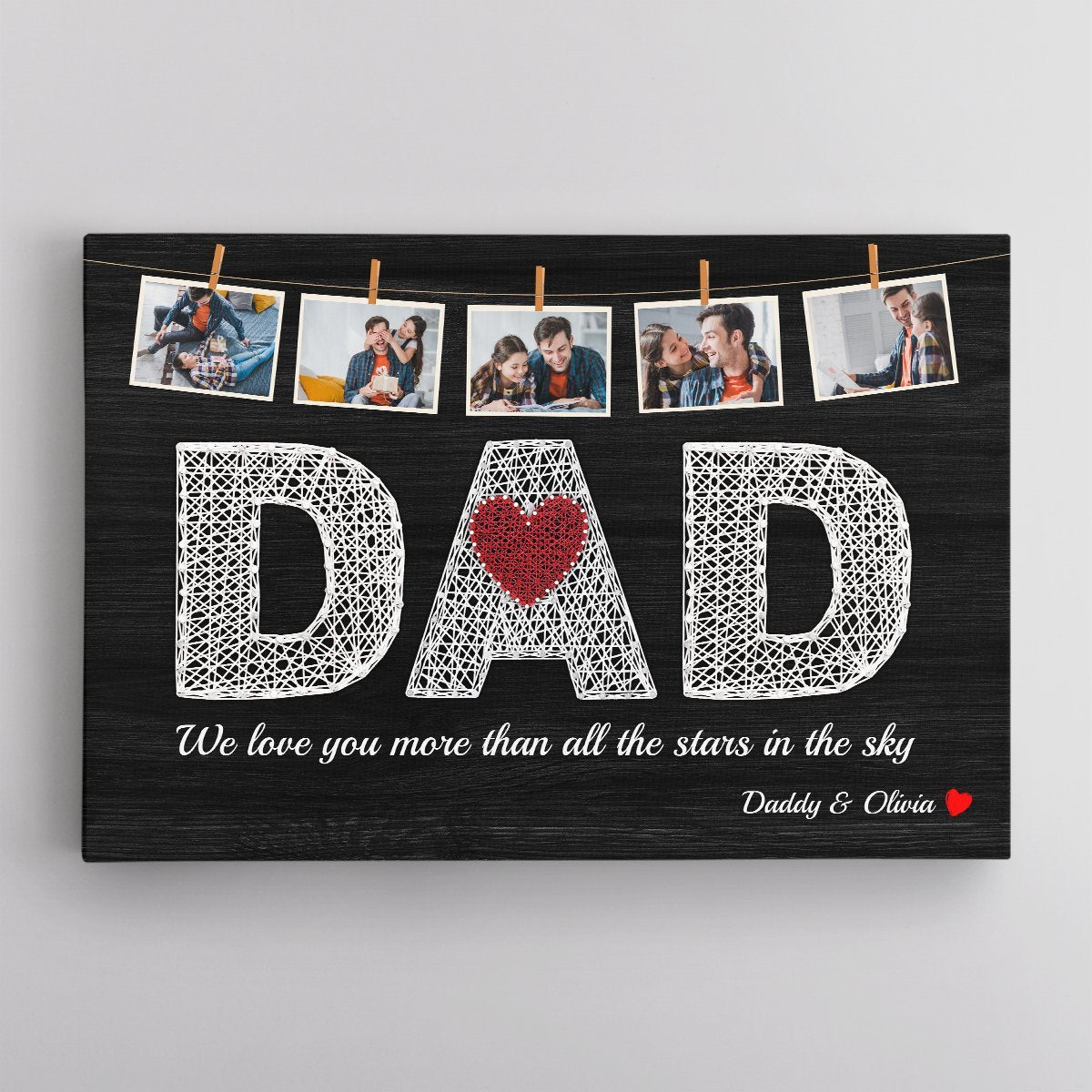 PresentsPrints, Dad, Custom Photo, 5 Pictures Canvas Wall Art