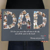 PresentsPrints, Dad Custom Photo Collage, 30 Pictures, Personalized Name And Text Canvas Wall Art