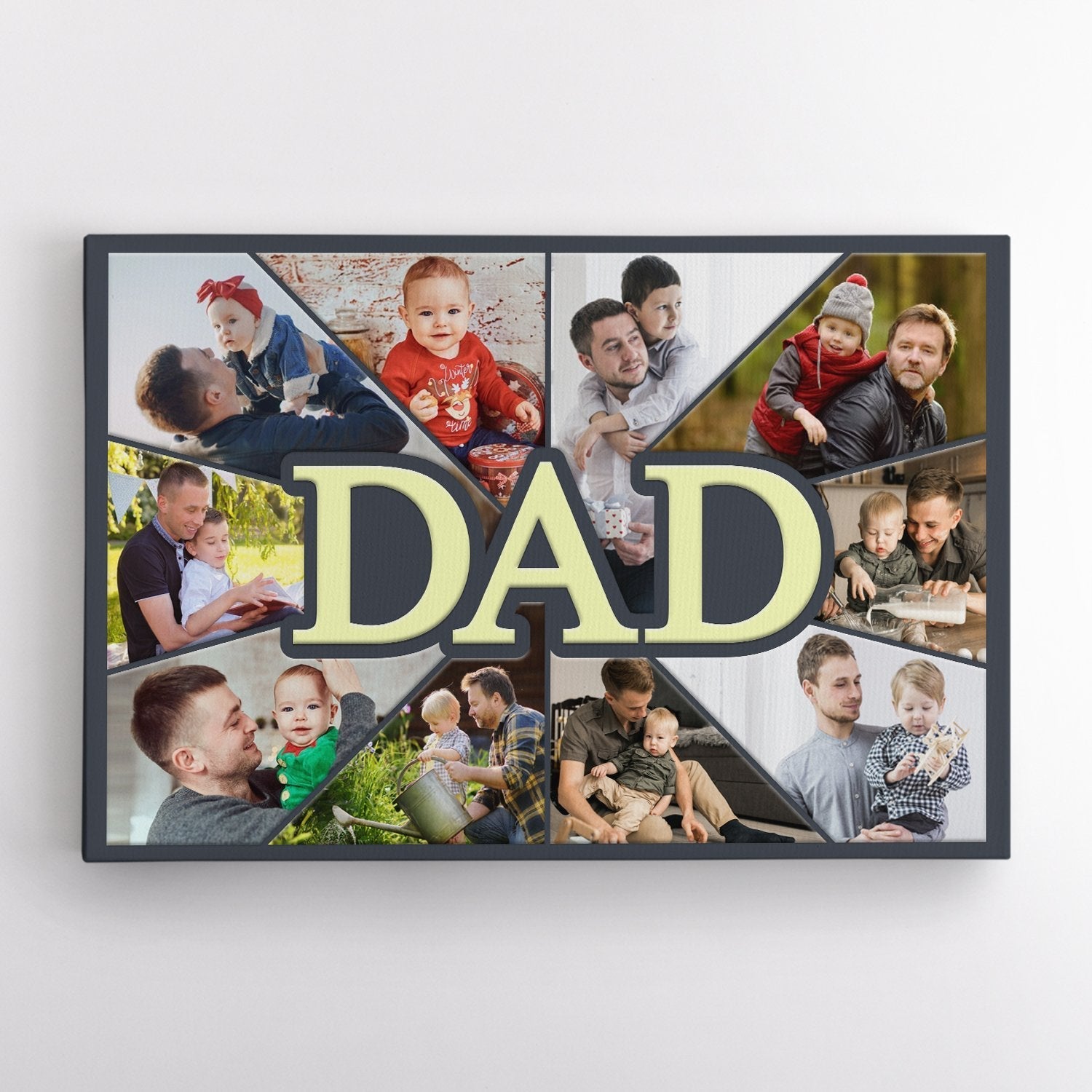 PresentsPrints, Dad Custom Upload Photo, 10 Pictures Gift For Father's Day Canvas Wall Art