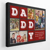 PresentsPrints, Daddy, Custom Photo, 4 Pictures, Personalized Name And Text Canvas Wall Art