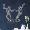 PresentsPrints Custom Dancing Skeleton Couple RGB Led Lights Metal Wall Art