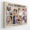 PresentsPrints, First Father&#39;s Day, Custom Photo, Personalized Name Canvas Wall Art