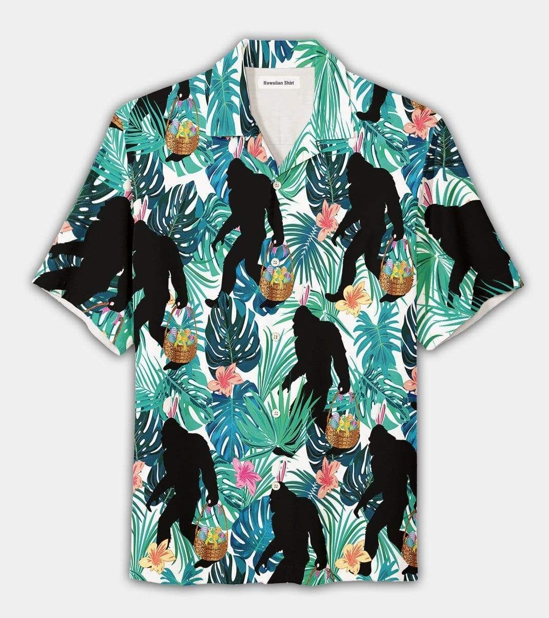 PresentsPrints, Happy Easter 2022 Simple Bunny Bigfoot Hawaiian Shirt