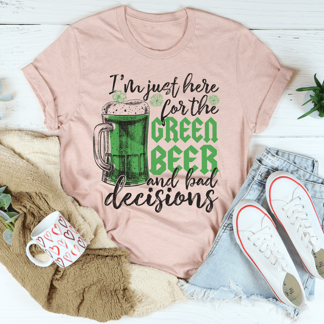 PresentsPrints, I'm Just Here For The Green Beer St Patrick's Day, Irish T-Shirt