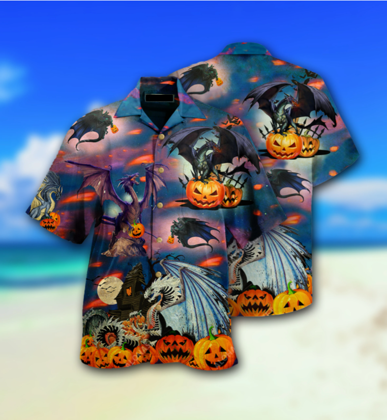 Dragon And Halloween Hawaiian Shirt, Aloha Shirt