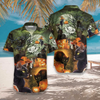 Black Cat &amp; The Pumpkin Halloween Hawaiian Shirt, Aloha Shirt