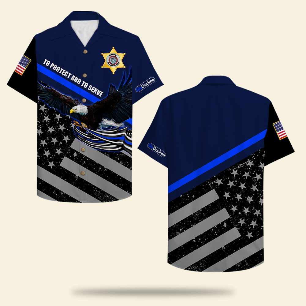 To Protect and To Serve - Personalized Hawaiian Shirt, Aloha Shirt - Gift for Police