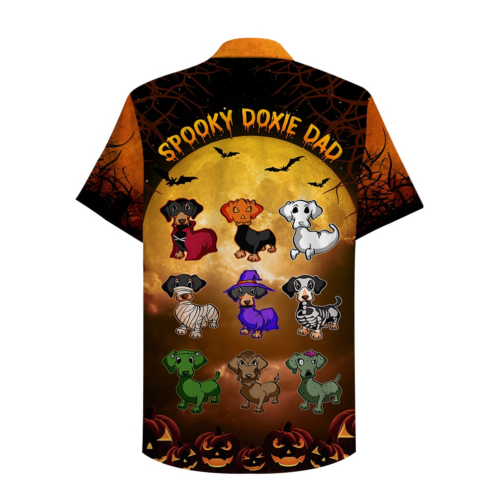 Dachshund Spooky Doxie Dad Hawaiian Shirt, Aloha Shirt