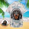 Custom Photo - Dog Lover Hawaiian Shirt - Floral Tree Pattern 04