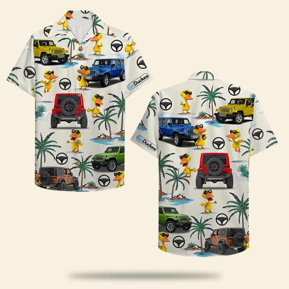 Personalized Hawaiian Shirt - Jp Duck With Sunglasses