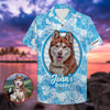 Custom Photo - Dog Lover Hawaiian Shirt - Floral Pattern