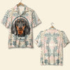 Custom Photo - Dog Lover Hawaiian Shirt - Floral Tree Pattern 04