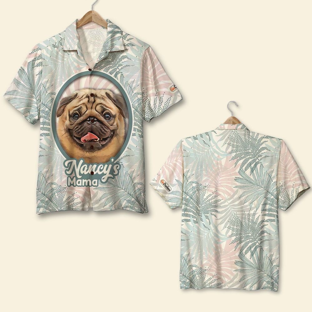 Custom Photo - Dog Lover Hawaiian Shirt - Floral Pattern