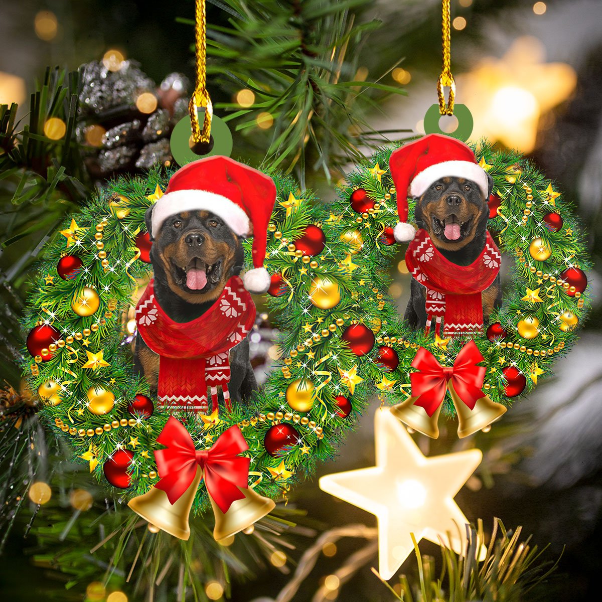Rottweiler-Christmas - Shaped Ornament - Loop - Ntp-464