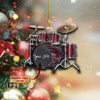 Custom Name Red Drum Car Ornament - Gift for Drummer