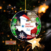 Custom Circle Ornament - Texas christmas - QB95