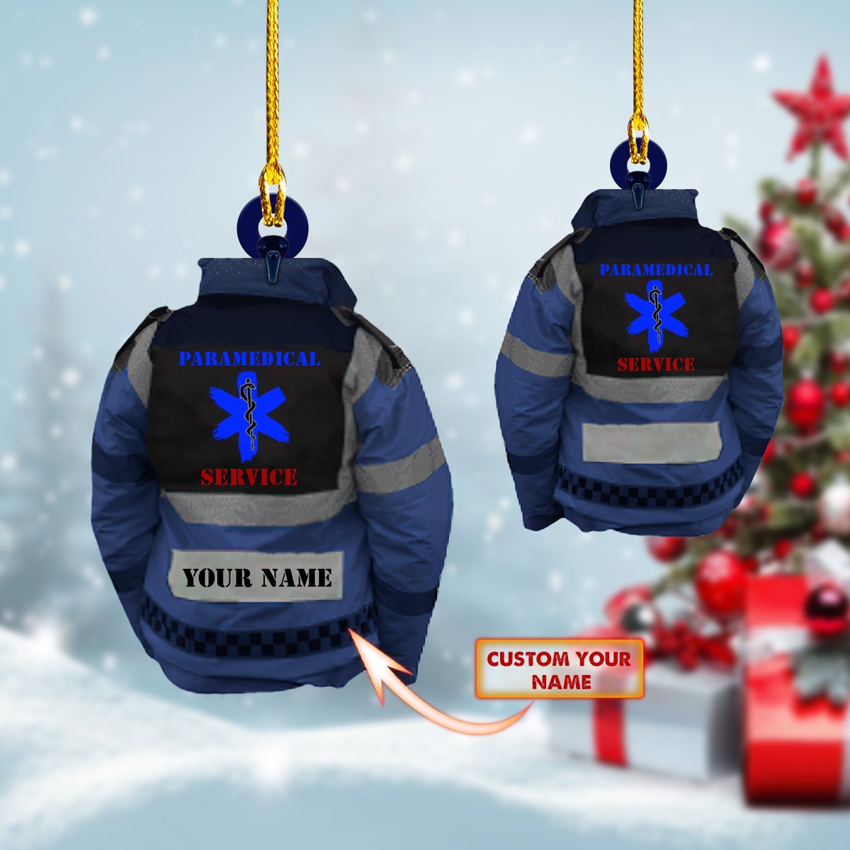 Custom Shaped Ornament - EMT - Paramedic (Blue) - Pth98 Car Ornament