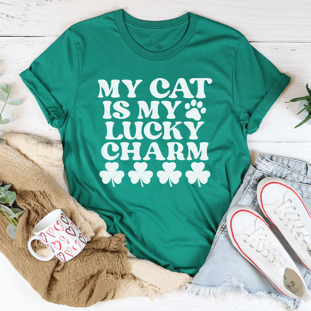 PresentsPrints, My Cat Is My Lucky Charm St Patrick's Day, Irish T-Shirt