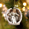 poodle (3)-Angel Hug Winter Love Two Sided Ornament