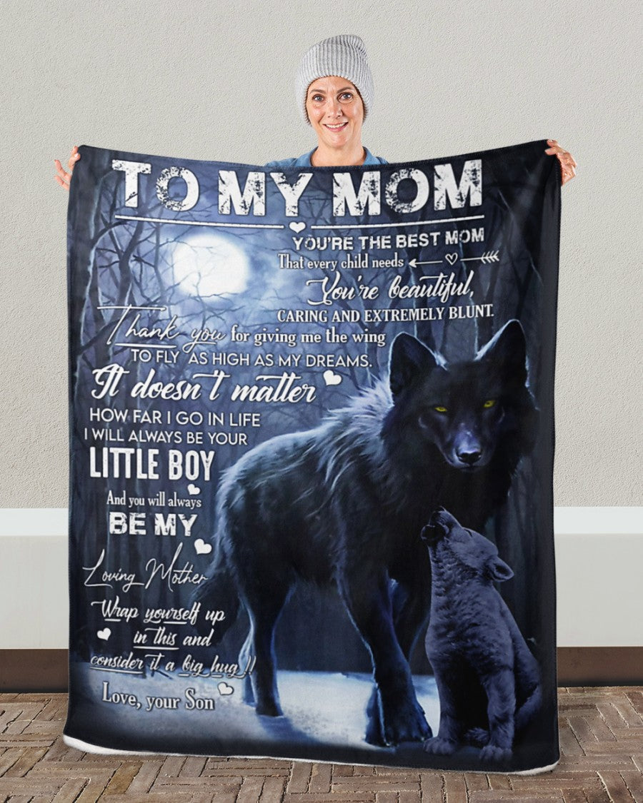 PresentsPrints, Gift For Mom Wolf Lover - Fleece Blanket