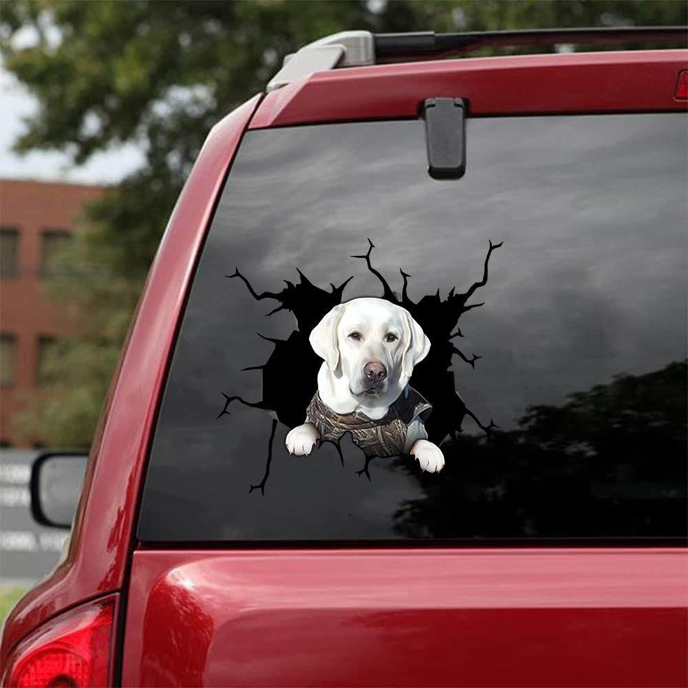 Funny White Labrado Dogs Decal For Car Window Cuteness Overloaded Water Bottle Labels Traditional Anniversary Gifts