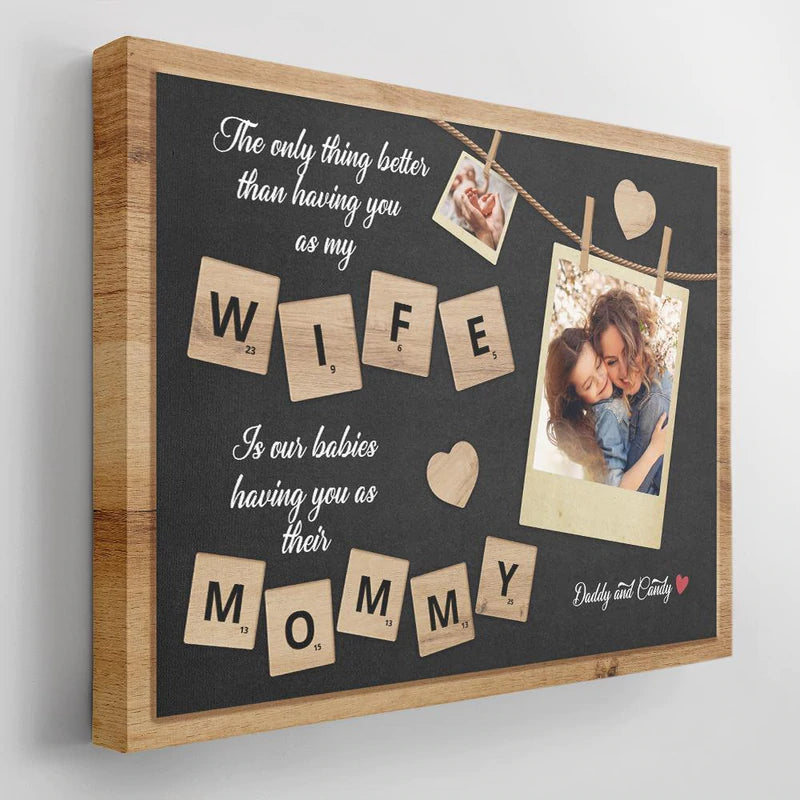 PresentsPrints, Wife And Mommy Custom Photo Collage, Personalized Canvas, Mother's Day Gift